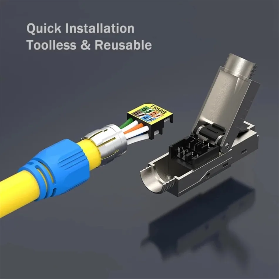 Cat8 Keystone Jack RJ45 Cat 8 полевой разъем для завершения работы 40 г 2000 МГц экранированный