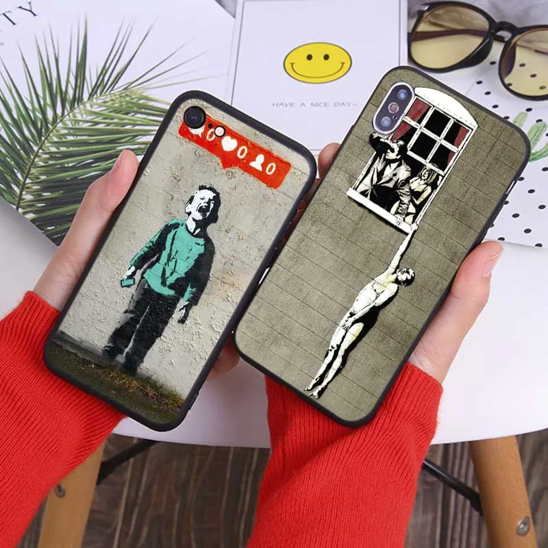 Street Art Banksy Albert palestine Soft Silicone Phone Case for iPhone X XS MAX XR 7 8 6 6S plus 5S SE |