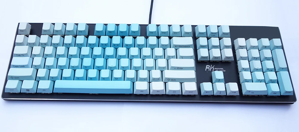 NPKC PBT небесно-голубые градиентные колпачки ANSI макет вишневого профиля, подходят Kailh Gateron Cherry MX переключатели для механической клавиатуры