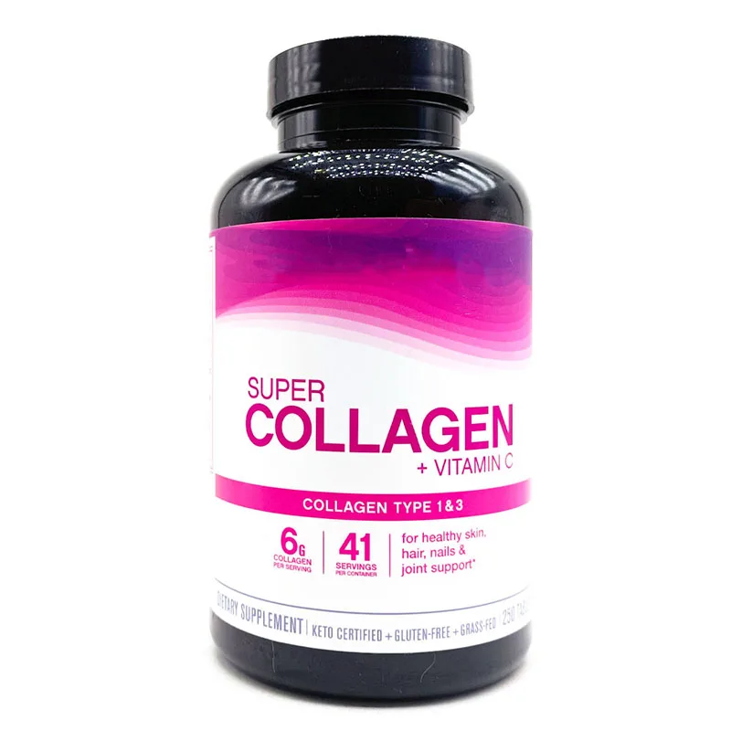 

250caps/bottle NEW Super Hydrolyzed Collagen +C Hair, nails, joints & Bones skin firmness whitening anti-aging