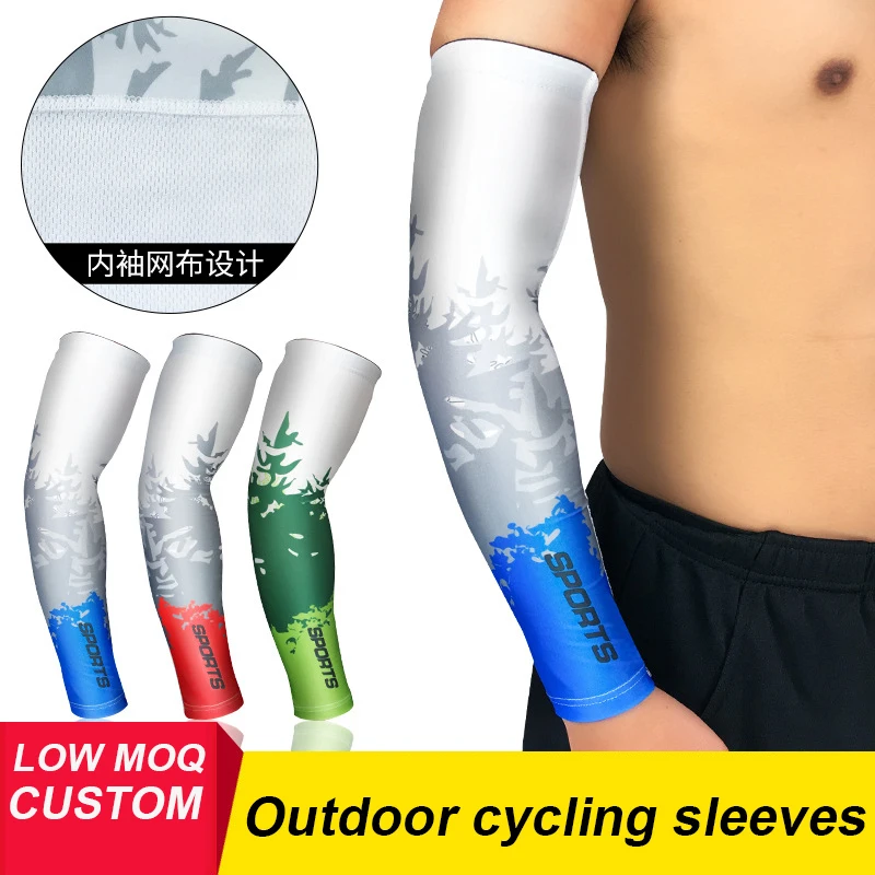 Быстросохнущая Защитная компрессионная ткань для бега велоспорта рукава
