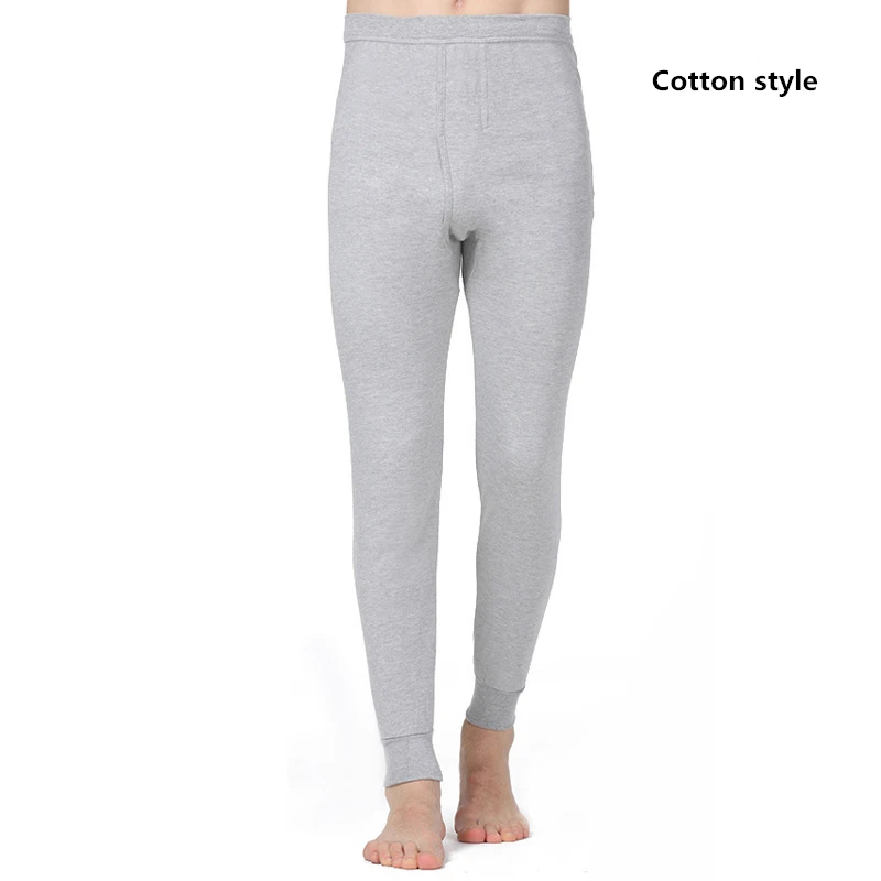 Термобелье для мужчин теплые хлопковые кальсоны зимы леггинсы штаны высокого