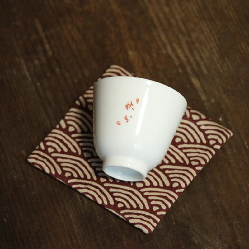 3PCS Chinese Style Cotton and Linen Embroidery Brocade Tea Coaster insulation Cup Cushion Placemat 9x9cm Home Decor - купить по