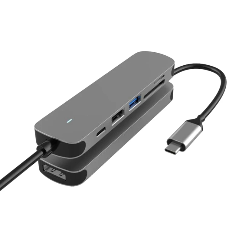 

HFES 6 в 1 USB C концентратор 87 Вт PD Быстрая зарядка 4K 30 Гц HDMI-совместимый многопортовый кардридер USB3.0 Tf SD видео многопортовый адаптер