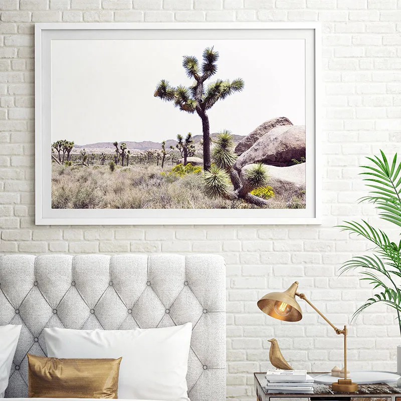 Пейзаж пустыни верблюд настенное Искусство Дерево печать плакат Настенные