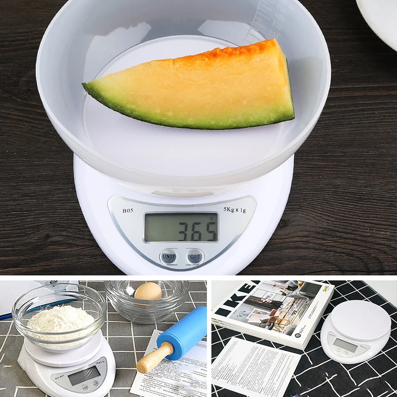 

Kitchen Scale 5Kg/10kg 1g High Precision Digital Food Weigh Scale with LCD Backlight Display Electronic Weighing scale