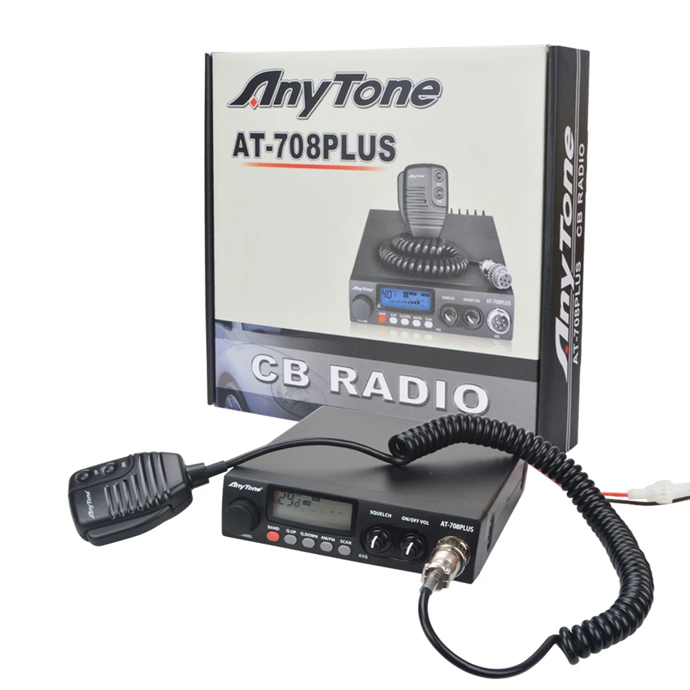 CB Radio cb Talkie Walkie Mobile Transceiver Anytone AT-708Plus 8W 24 265-29 655 МГц 480AM-480FM 27 мобильный трансивер |