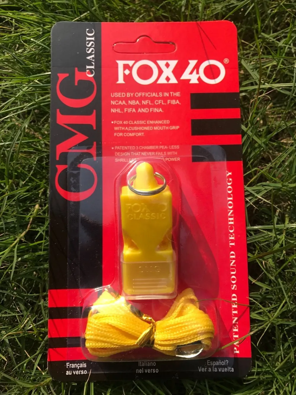 Классический свисток FOX40 12 шт./лот для рефери с CMG и шнурком в блистерной упаковке |
