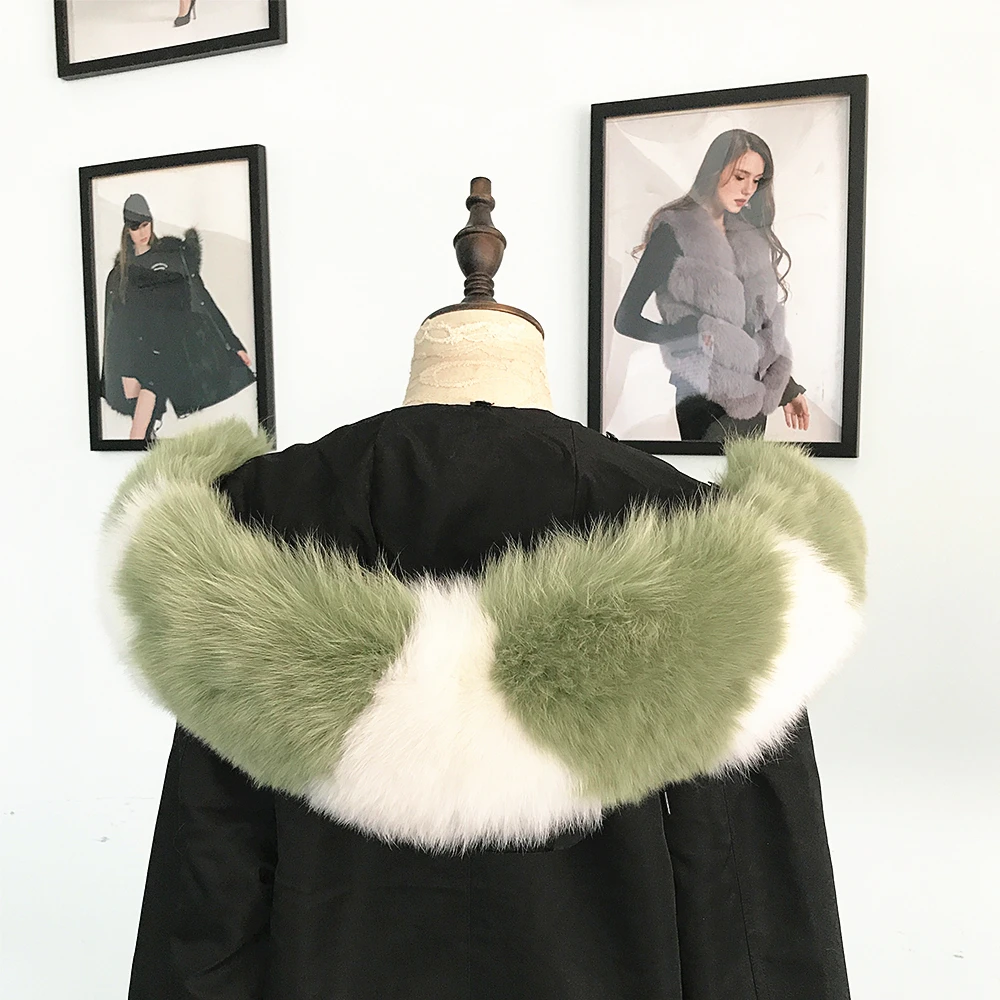 Меховой воротник из натурального меха лисы зимние шарфы с капюшоном и воротником