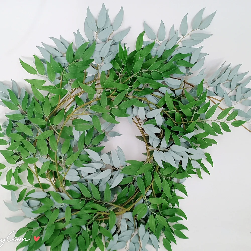 

5Pcs 1.7 M Simulation Willow Leaf Vine Wall ourdoor Hanging Decoration For Garden Fake Plants Rattan Wedding Background