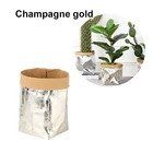 Многофункциональный цветочный горшок, многофункциональный пакет из крафтовой бумаги для хранения растений, цвета шампанского, золота, можно стирать, 6 технических характеристик