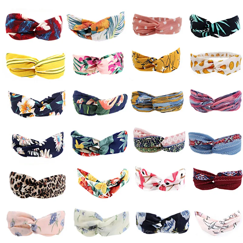 Повязка для волос женская мягкая эластичная однотонная лента с перехлёстом