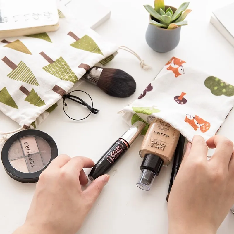 Маленький льняной мешочек для драгоценностей с завязкой 8x10 см (3 &quotx 4&quot) 9x12 10x15 13x17