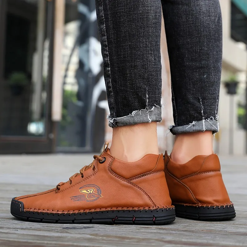 Мужские зимние ботинки на меху черные теплые кожаные водонепроницаемые