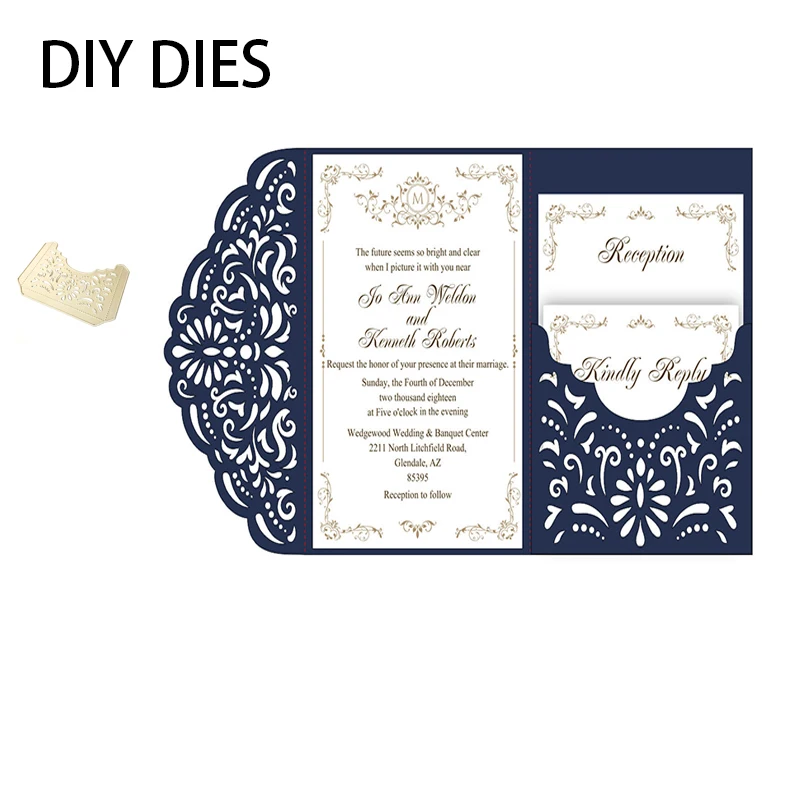 Металлические Вырубные штампы и прозрачные свадебные пригласительные открытки