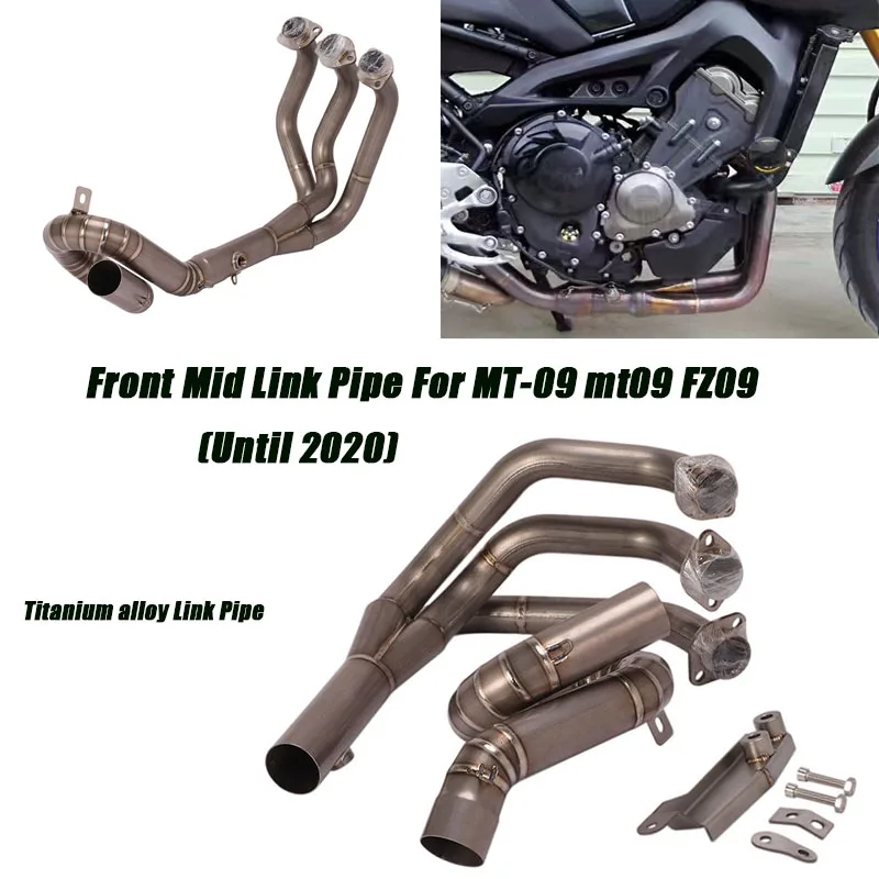 

Front Middle Link Pipe Titanium Alloy Exhaust System for Yamaha FZ09 MT-09 MT09 race Motorcycle 51mm Header Full Tubes