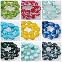 scratching 14mm round twisted coin hexagon 18mm flat teardrop faceted opaque glass loose beads for jewelry making diy crafts