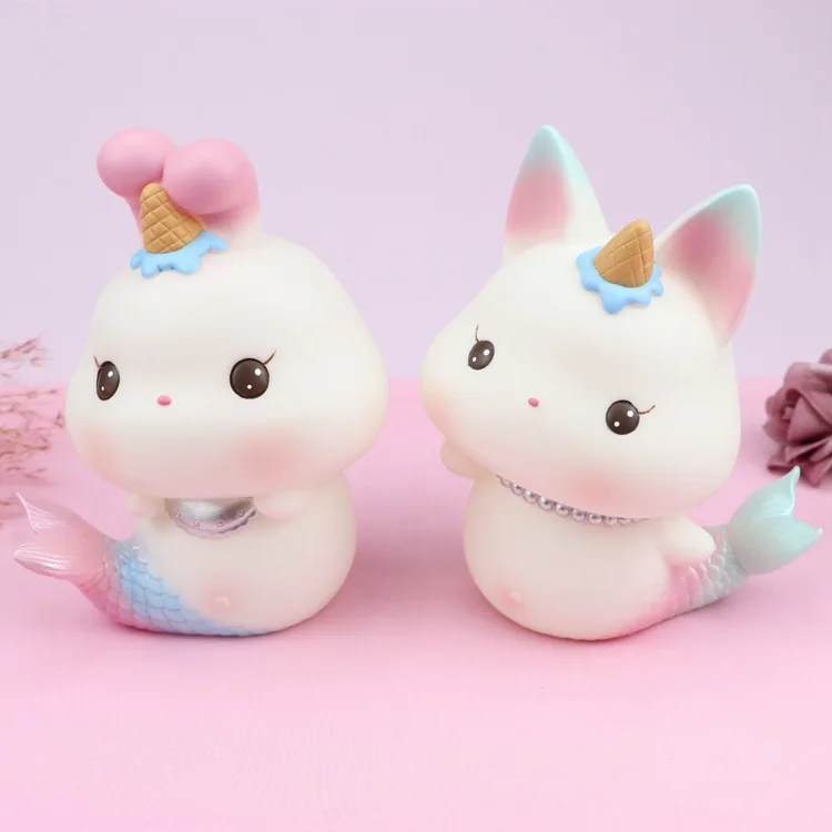 Копилка в виде русалки с градиентом милая животного для рабочего стола спальни