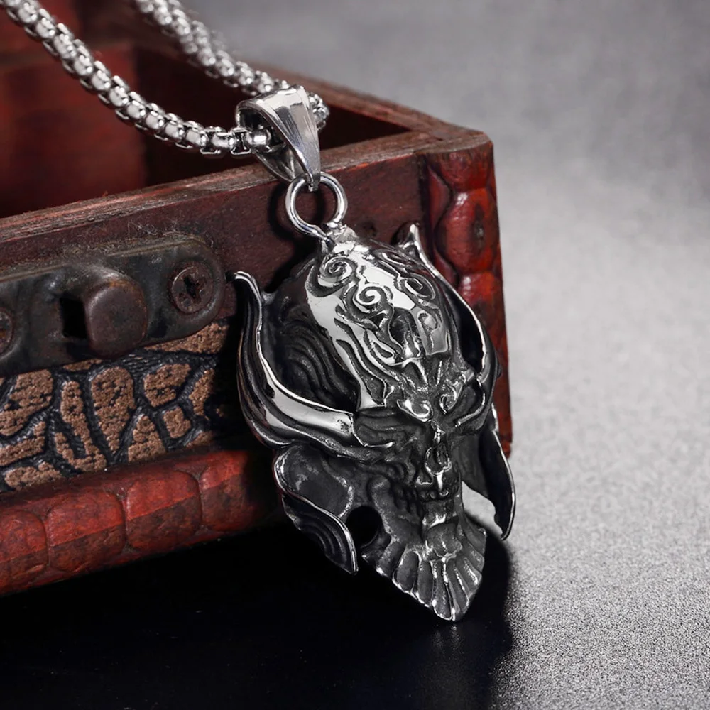Ожерелье с подвеской в виде готического Хелла демона черепа кулон стиле панк