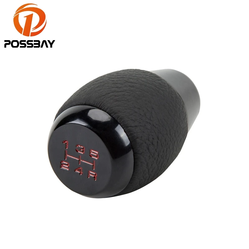 POSSBAY 5 Speed Level Leather Shift Knob Universal For TOYOTA VW Manual Gear Headball for Bmw Peugeot Honda Subaru Citroen | Автомобили и