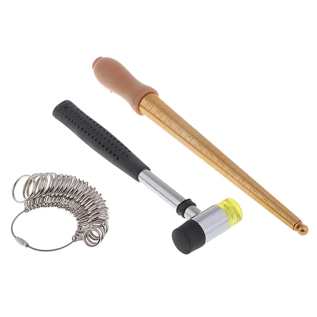 

29pcs US Sizer Mandrel Finger Gauge Jewellery Tool Sizer Rubber Hammer