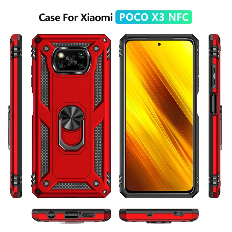 gdream shockproof ring case for xiaomi poco x2 poco f2pro anti drop bracket phone case back cover for poco x3 nfc x3pro poco f3 free global shipping