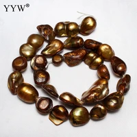 11 12mm coffee nuggets loose pearl beads cultured baroque freshwater pearl beads diy jewelry making bead pearls 0 8mm 15 inch