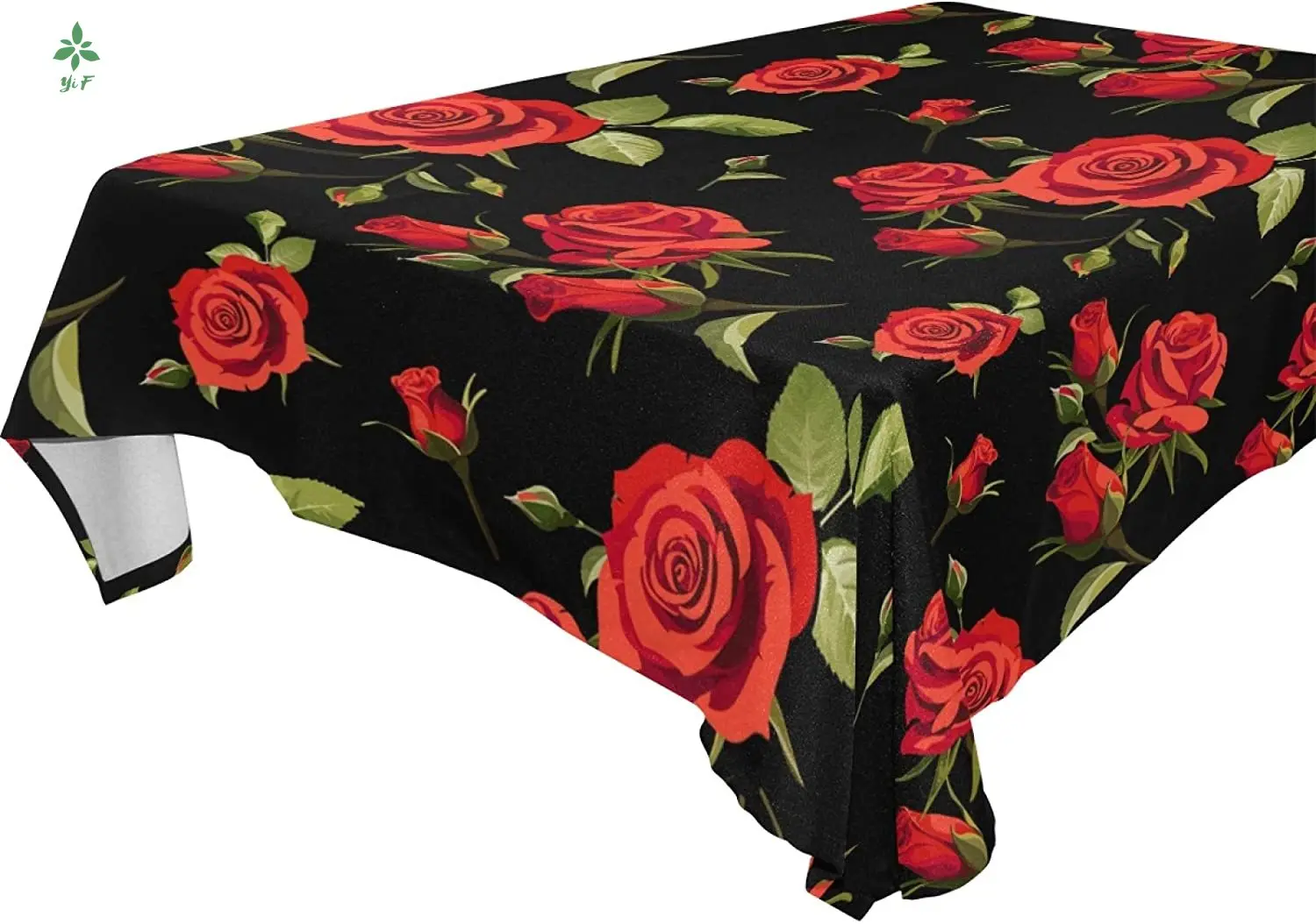 Синий угол День Святого Валентина скатерть с принтом в виде красных роз для Кухня