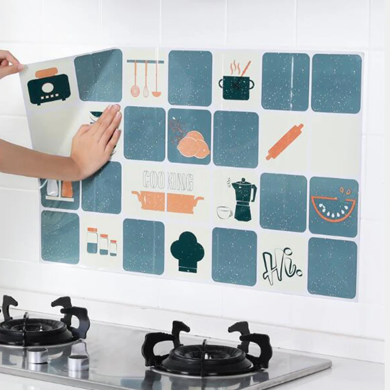 1 шт. 75*45 см кухонные настенные наклейки для дыма выхлопная фольга наклейка с