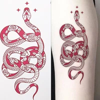 snake one time tattoo stickers tattoo stickers waterproof large size woman men body waist armtemporary snake tattoos 1pcs