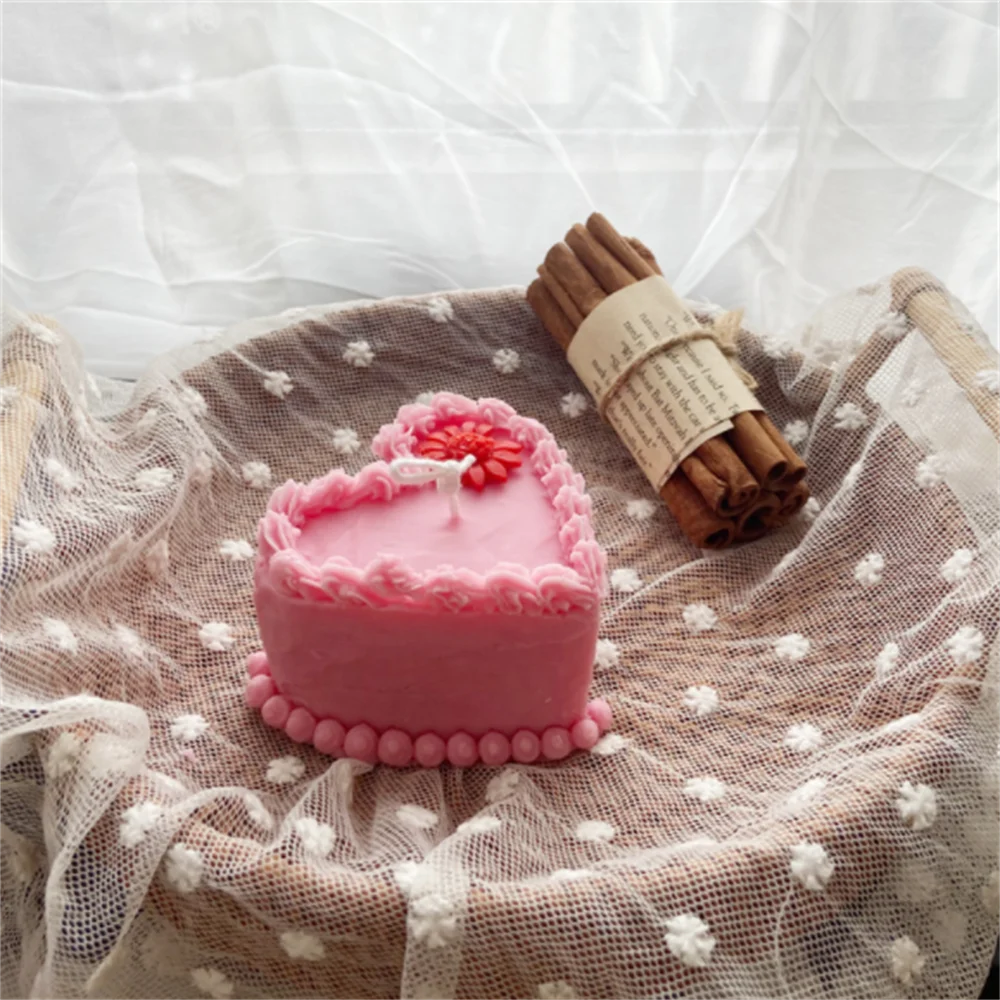 

Simulation Cream Decorating Cake Candle Mold Heart-shaped Aromatherapy Silicone Mould Handmade Soap Making Home Decoration Gift