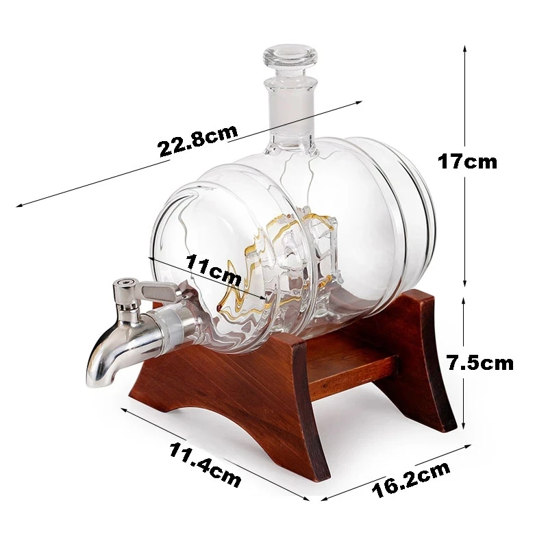 

Wooden Stand Faucet Wine Decanter Whiskey Bottle Home Decoration Wine Bottle Nautical DecorCognac Rum Brandy Bar Accessories