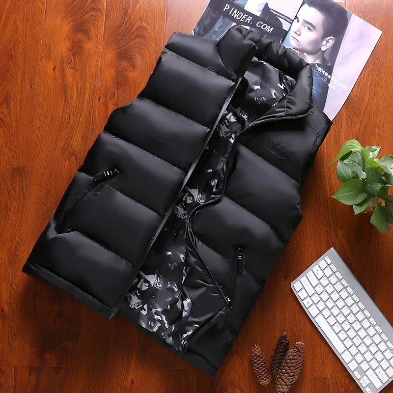 Fashion Mens Jacket Sleeveless Vest Spring Thermal Soft Vests Casual Coats Male Cotton Men's Vest Men Thicken Waistcoat 8XL