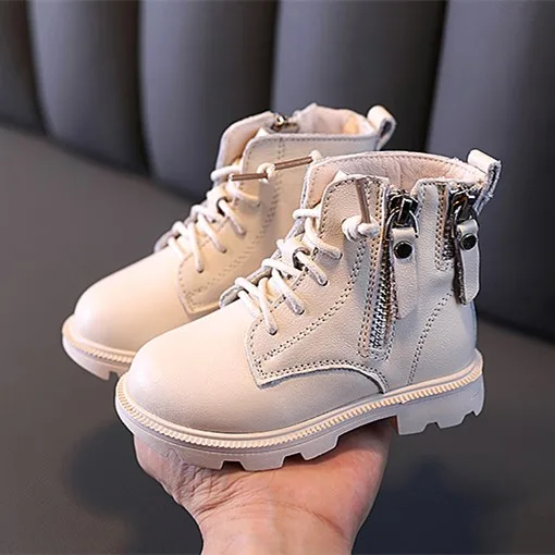 Черные ботинки для мальчиков детские из натуральной кожи Модные ботильоны на