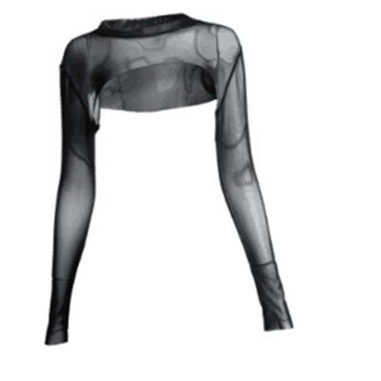 

Eversea Korean Fashion Cool Style Maxi Mesh Siwmsuit Cover See Through Mesh T-Shirt Women Sexy Maxi Summer Crop Tops