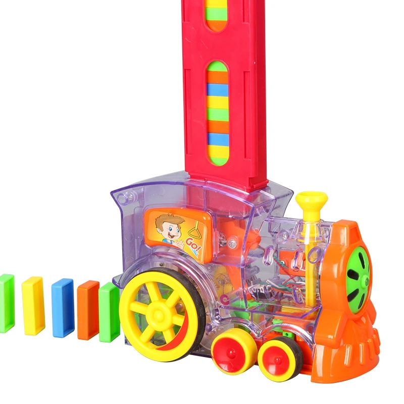 

Модель электрического поезда для ралли с 60 разноцветными строительными блоками домино