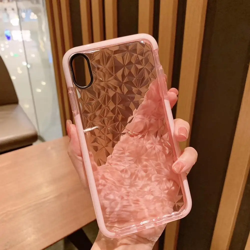 2020 противоударный Прозрачный чехол для телефона с алмазной текстурой iPhone 11 Pro Max XR