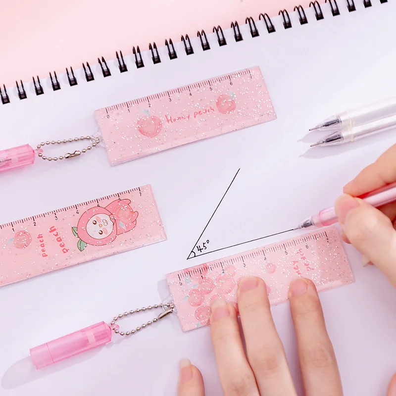 1 шт. линейка Kawaii Канцтовары новинка милые линейки студенческие мягкие