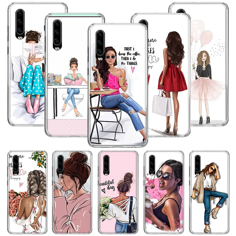 Модный жесткий чехол для Huawei P20 P30 P40 P Smart Z + P10 Mate 30 10 20 Lite Pro силиконовый