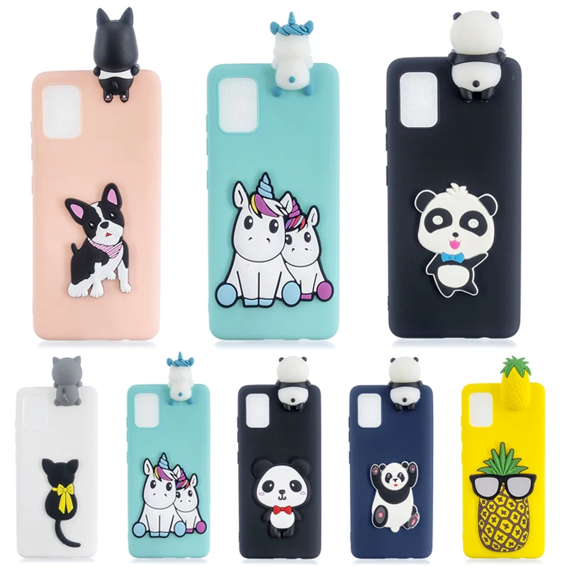 silicone case samsung Cute 3D Panda Unicorn Cat Puppy Soft Case for Samsung S6 S7 Edge S8 S9 S10 S20 Plus S21 S22 Ultra Note 8 10 Plus Case Girl Child kawaii phone case samsung