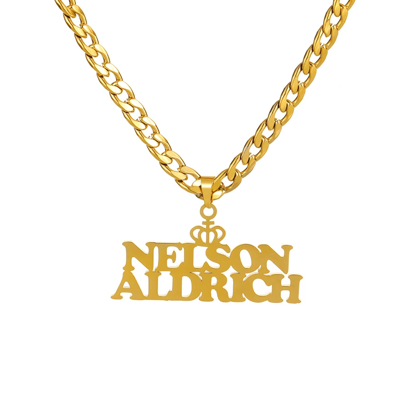 Индивидуальное ожерелье из нержавеющей стали с именем для мужчин и женщин