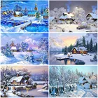 Алмазная 5D картина Снежный пейзаж, полноформатная Круглая Мозаика из смолы, зимний пейзаж, алмазная вышивка, наборы для вышивки крестиком, подарочное украшение на стену