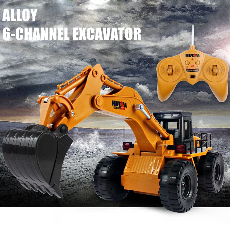 HUINA 1/18 RC Truck Excavator 2.4G Alloy Radio Controlled Car Engineering Vehicle Digger 6 Channel Model Boy Electric Kids Toys enlarge