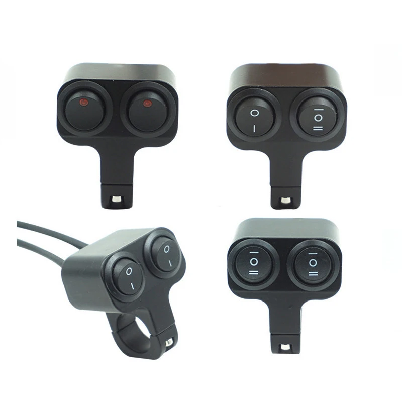 

7/8" 22MM Handlebar Motorcycle Double Control Switch water proof Electric Bike Dual Button Switches For Headlight Indicator 12V