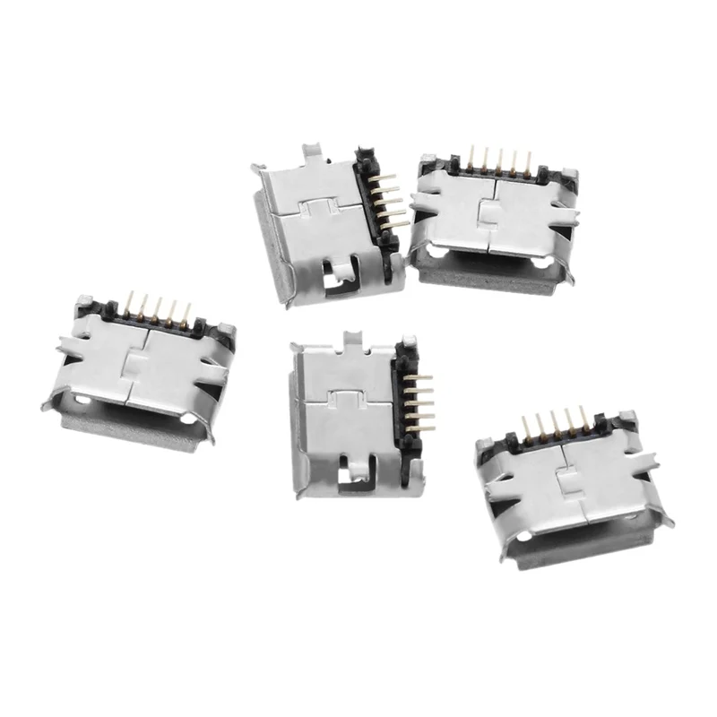 5 шт. Micro B USB разъем Pin SMT PCB порт крепления|Соединители| |