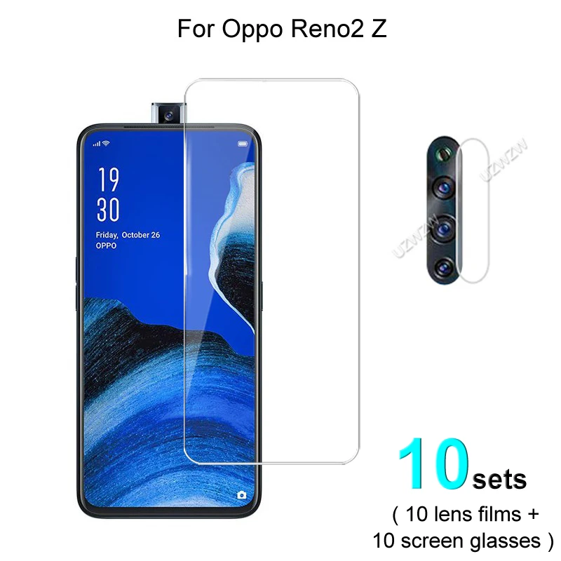 

10 комплектов стекла для Oppo Reno2Z Reno 2Z пленка для объектива камеры и протектор экрана защитное закаленное стекло HD взрывозащищенное