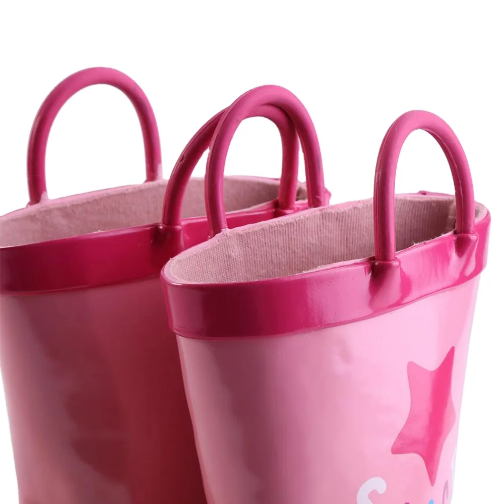 

China golden manufacture customized brand water proof cartoon printed childrens rubber rain boots
