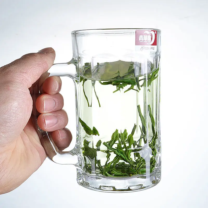 

Glass Cup Household Set Cup Large Beer Mug Tie Beer Thick Heat-resistant Belt To Tea Cup Wine Glasses Shot Glass Glasses