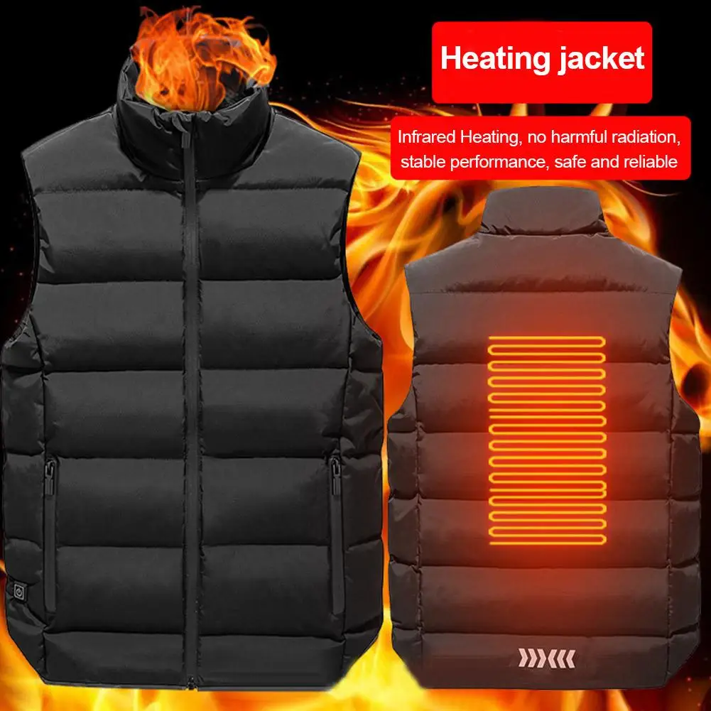 

2020 Outdoor Men Electric Heated Vest USB Heating Vest Winter Thermal Camping Hiking Warm Hunting Jacket Reflective Vest M-5XL