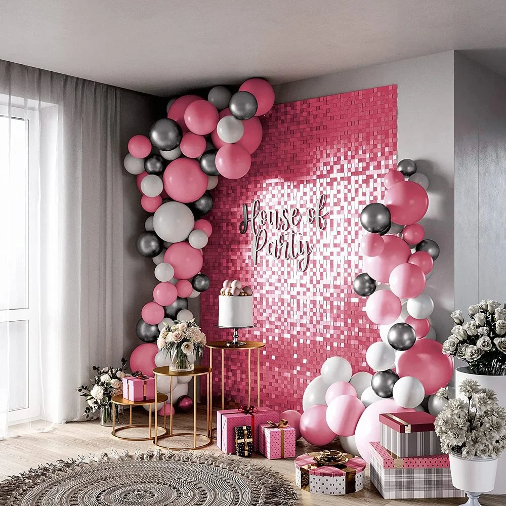 

Pink Party Christmas Wedding Shooting Decoration Wind Board Sequin Color Stage Glitter Background Wall Decoration Board
